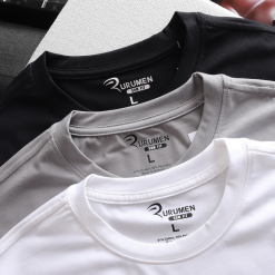 Áo Thun Nam Cổ Tròn Rurumen Màu Đen In Chữ Eat Sleep Big Size - AB445