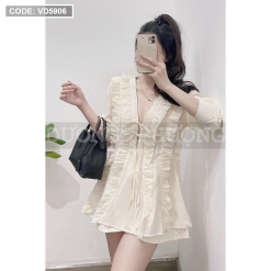 Sét áo pelum viền bèo + short - VD5906