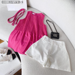 Sét áo xếp ly ngực + short - VD5916