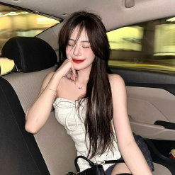 Sét ống trắng ren hoa viền bèo thắt nơ + chân váy jean - VD5924