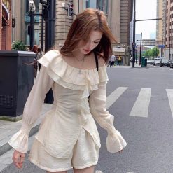 Sét áo trễ vai bèo tay bochun + short - VD5930