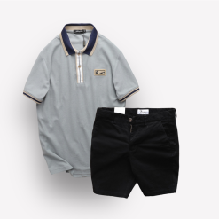 Set Bộ Nam Quần Short Kaki Phối Áo Thun Polo Cổ Bẻ Logo Chữ Rears - SBN072