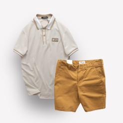 Set Bộ Nam Quần Short Kaki Phối Áo Thun Polo Cổ Bẻ Logo Chữ Rears - SBN072