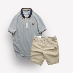 Set Bộ Nam Quần Short Kaki In Hoạ Tiết Phối Áo Thun Polo Cổ Bẻ Logo Chữ Rears - SBN073