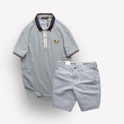 Set Bộ Nam Quần Short Kaki In Hoạ Tiết Phối Áo Thun Polo Cổ Bẻ Logo Chữ Rears - SBN073