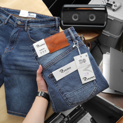 Quần Short Jeans Nam Rurumen Màu Xanh Cao Cấp Hàng VNXK - QB419