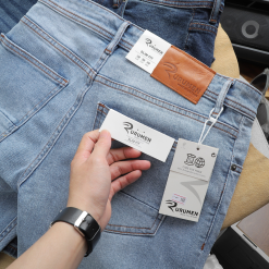 Quần Short Jeans Nam Rurumen Màu Xanh Cao Cấp Hàng VNXK - QB419