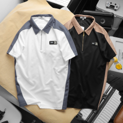 Set Bộ Nam Quần Short Thun Áo Cổ Bẻ Phối Tag Chữ R - SBN080