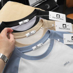 Áo Thun Nam Cổ Tròn Pack Horse Tay Phối Màu Thêu Chữ TERA - AB446