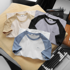 Áo Thun Nam Cổ Tròn Pack Horse Tay Phối Màu Thêu Chữ TERA - AB446