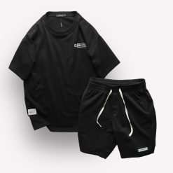Set Bộ Nam Quần Short Phối Áo Thun Cổ Tròn Unisex In Chữ CLEGENDK Big Size 110kg - SBN082