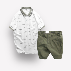 Set Bộ Nam Quần Short Kaki Phối Cúc và Áo Thun Polo Cổ Bẻ Pack Horse In Hoạ Tiết - SBN084