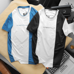 Áo Thun Nam Cổ Tròn Sọc Dọc In Chữ Orgirinal - AB450