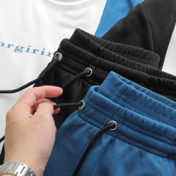 Set Bộ Nam Quần Short Thun Áo Cổ Tròn Sọc Dọc In Chữ Orgirinal - SBN085