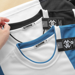 Set Bộ Nam Quần Short Thun Áo Cổ Tròn Sọc Dọc In Chữ Orgirinal - SBN085