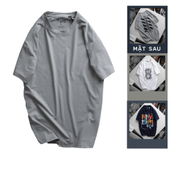 Áo Thun Nam Cổ Tròn Rurumen Màu Xám In Chữ Perfect Mặt Sau Big Size - AB452