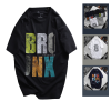 Áo Thun Nam Cổ Tròn Rurumen Màu Đen In Chữ BRONX Big Size - AB453