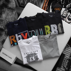 Áo Thun Nam Cổ Tròn Rurumen Màu Đen In Chữ BRONX Big Size - AB453