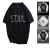 Áo Thun Nam Cổ Tròn Rurumen Màu Đen In Chữ SOUL Big Size - AB455