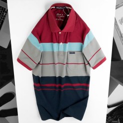 Áo Thun Sọc Nam Trung Niên Cổ Bẻ Có Túi (Có size 3x)