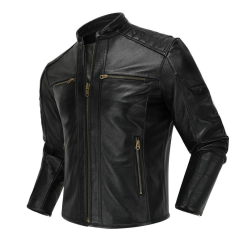 Áo Khoác Da Nam Dây Kéo Đồng Lót Vải Dù Cao Cấp (Có size to 3x) - AK079