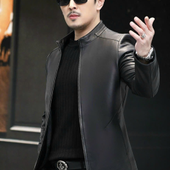 Áo Khoác Da Nam Lót Lông Cao Cấp (Có size to 3x) - AK081