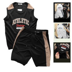 Set Bộ Nam Quần Short Thun Áo Ba Lỗ In Chữ Athletic - SBN088