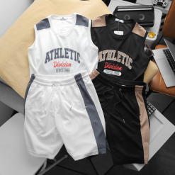 Set Bộ Nam Quần Short Thun Áo Ba Lỗ In Chữ Athletic - SBN088