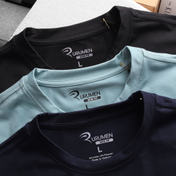 Áo Thun Nam Cổ Tròn Rurumen Màu Đen In Chữ UK Big Size - AB464