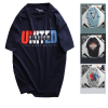Áo Thun Nam Cổ Tròn Rurumen Màu Xanh Đen In Chữ UNITED Big Size - AB470