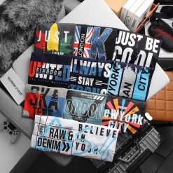 Áo Thun Nam Cổ Tròn Rurumen Màu Trắng In Chữ RAW DENIM Big Size - AB473