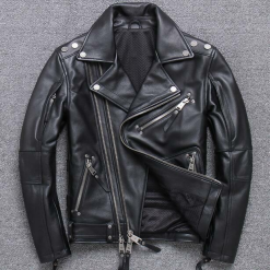 Áo Khoác Da Nam Cổ Bẻ Phối Khoá Zip Cao Cấp (Có Size to 3x) - AK083