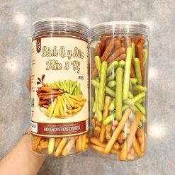 Bánh Quy Đũa Mix 3 Vị ( Bơ sữa - Chùm ngây - Socola) Thơm Ngon 250g Hộp - BQDM3V