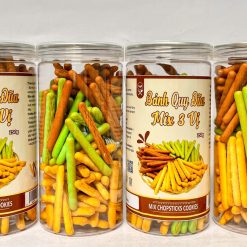 Bánh Quy Đũa Mix 3 Vị ( Bơ sữa - Chùm ngây - Socola) Thơm Ngon 250g Hộp - BQDM3V
