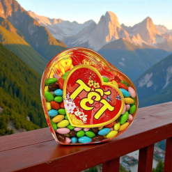 Kẹo Nhộng Socola Hộp Trái Tim 350g Hộp Quà Tết 2026 - KNSTT