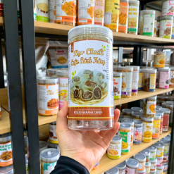 Kẹo Chuối Cuộn Bánh Tráng Thơm Ngon 300g - Hộp Pet - KCC