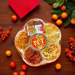 Hộp Quà Tết Set Khô Lục Vị 500g - Hộp Bông Mai Hộp Quà Tết 2026 - 8936208933685