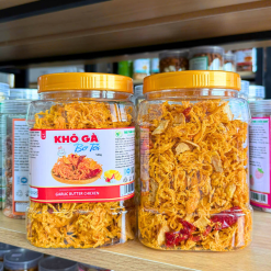 Khô Gà Bơ Tỏi Thơm Ngon 500g hộp - 8936208935085