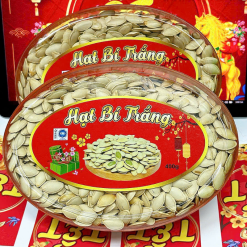 Hạt Bí Trắng Loại Ngon 400g Hộp Ovan Hộp Quà Tết 2026 - HBTHO