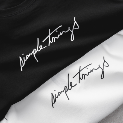 Áo Thun Nam Cổ Tròn In Chữ Simple Things Tay Viền Sọc (Có size 3x) - AB490