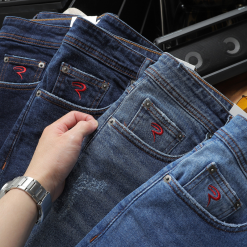 Quần Short Jeans Nam Rurumen Màu Xanh Thêu Logo Chữ R Túi Nhỏ Hàng VNXK - QB424