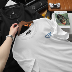 Áo Thun Nam Cổ Tròn Oversize In Chữ CHN Hai Mặt Big Size 110kg - AB491