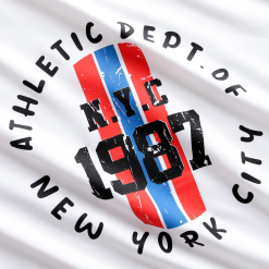 Áo Thun Nam Cổ Tròn Rurumen Màu Trắng In Chữ NYC 1987 - AB494