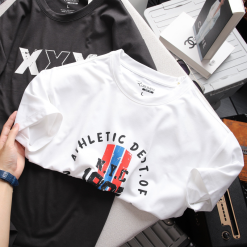 Áo Thun Nam Cổ Tròn Rurumen Màu Trắng In Chữ NYC 1987 - AB494