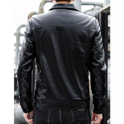 Áo Khoác Da Nam Cổ Bẻ Lót Lông Cao Cấp (Có size to 3x) - AK085