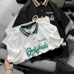 Áo Thun Nam Cổ Bẻ Oversize In Chữ Originals Big Size 110kg - AB497