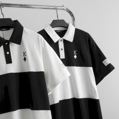 Áo Thun Nam Cổ Tròn Oversize Thêu Logo Poker Big Size 100kg - AB498