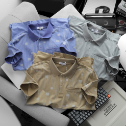 Áo Thun Nam Polo Cổ Bẻ Pack Horse Có Túi In Hoạ Tiết Hình Vuông ( Có size 3x) - CS216