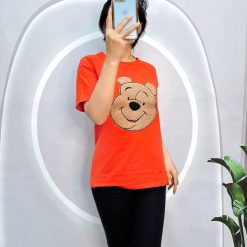 Đồ bộ quần ngố đen áo tay ngắn in hình đầu gấu - DBO4076