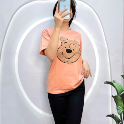 Đồ bộ quần ngố đen áo tay ngắn in hình đầu gấu - DBO4076